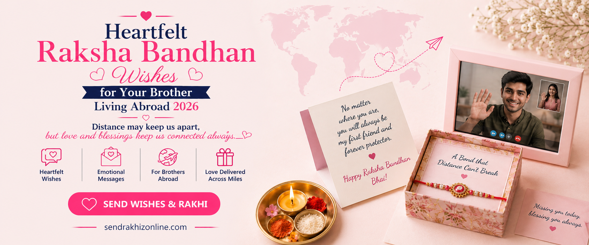 Heartfelt Raksha Bandhan Wishes for Your Brother Living Abroad 2026